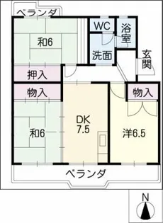ハイツ梅坪【4階】の間取り