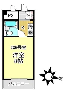 ヴィラ曽我部【306号室】の間取り