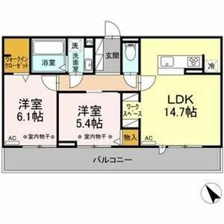 ルミエール B【2階】の間取り