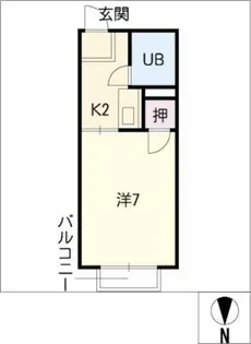 ドーミトリ前山B棟【1階】の間取り