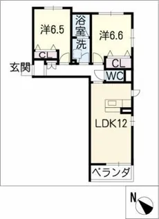 シャーメゾン牧野【2階】の間取り