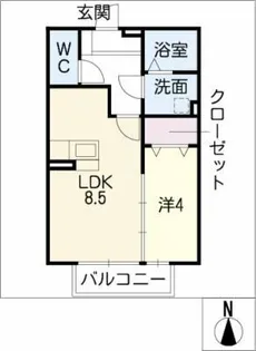 シャトル.M【1階】の間取り