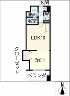 カスタリア志賀本通【4階】の間取り
