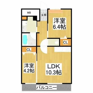 YF宮山台ガーデン【2階】の間取り