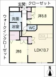 メゾン上名古屋【1階】の間取り