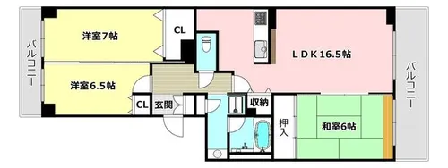 ジオ茨木学園町2番館【1103号室】の間取り