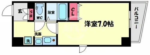 ラナップスクエア阿波座【2階】の間取り