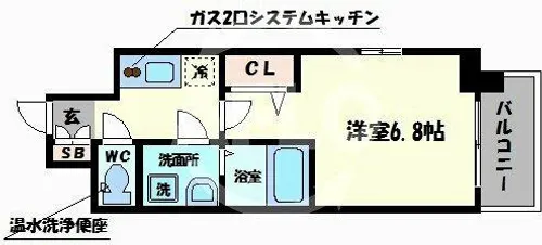 エスリード阿波座レジデンス【6階】の間取り