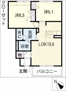 COURT荒池【1階】の間取り