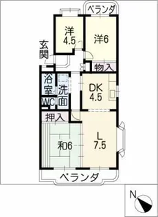 グレースコート安城【2階】の間取り