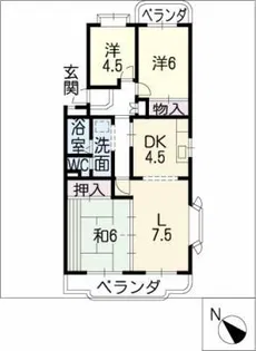 グレースコート安城【2階】の間取り