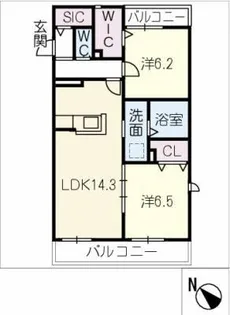 グランデュールメゾンARATA【2階】の間取り