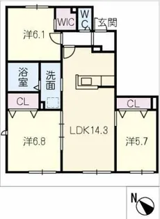 グランデュールメゾンARATA【1階】の間取り