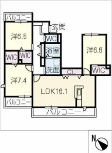 グランデュールメゾンARATA【3階】の間取り