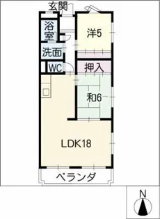 グランドール鳴丘【4階】の間取り