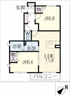 ウエストパーク【1階】の間取り