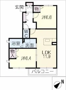 ウエストパーク【1階】の間取り