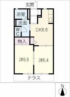 インパレス道下【1階】の間取り