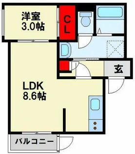 calm下曽根【2階】の間取り