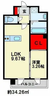 KSK南小倉コアプレイス【403号室】の間取り