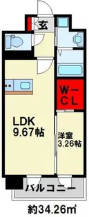 KSK南小倉コアプレイス【405号室】の間取り