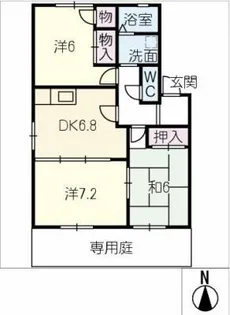 サンライズ赤城C棟【1階】の間取り