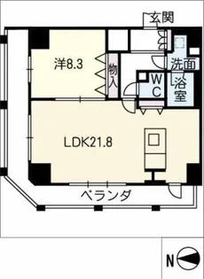 セイワパレス丸の内駅前【13階】の間取り