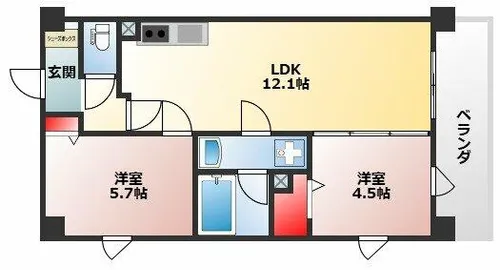 プレステージ12番館【401号室】の間取り
