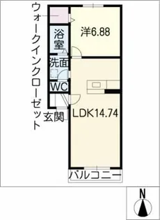 桜アパートメント【1階】の間取り