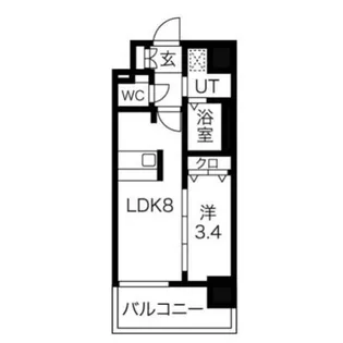 ディアレイシャス尾頭橋【11階】の間取り