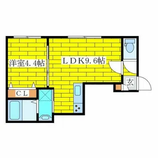 マルフィーノ美しが丘【106号室】の間取り