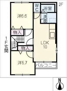 ハピネス【2階】の間取り
