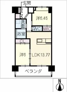 セレスト上社【9階】の間取り
