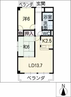 ステージアス【6階】の間取り