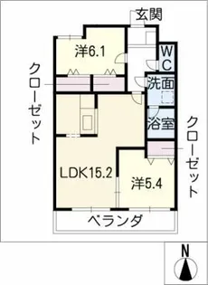 クオーレ城前【2階】の間取り