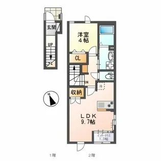 カーサグリチネ【2階】の間取り