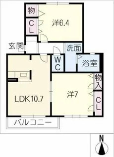 グリーンステージ表山【2階】の間取り