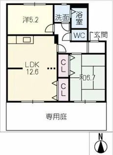 ドエルクレセント【1階】の間取り