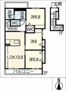 ル・コフレ【2階】の間取り