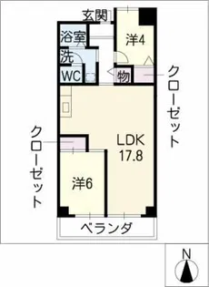 ロイヤルシティ押切【2階】の間取り