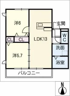 ciel de mare【2階】の間取り