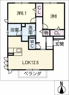 ヴェルサンテ【2階】の間取り