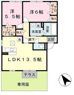 エスポアール メゾン A棟【1階】の間取り