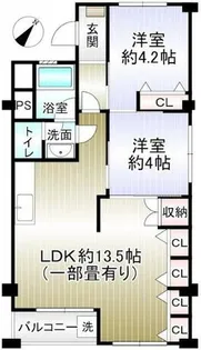 泉ヶ丘コーポラスB棟【6階】の間取り