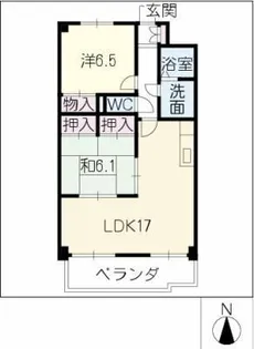 エコーハイツ伏屋【4階】の間取り
