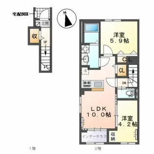 フェリーチェ瀬戸【2階】の間取り