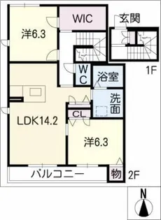 プレミアス汐路【2階】の間取り