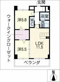セントラルスクエア岩倉【6階】の間取り