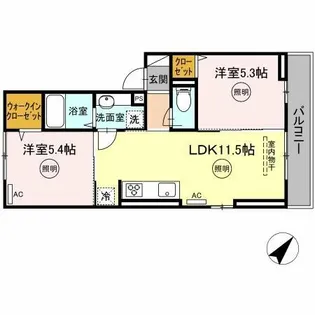 福岡県北九州市戸畑区西鞘ケ谷町【アパート】の間取り