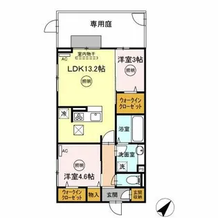 福岡県北九州市戸畑区西鞘ケ谷町【アパート】の間取り